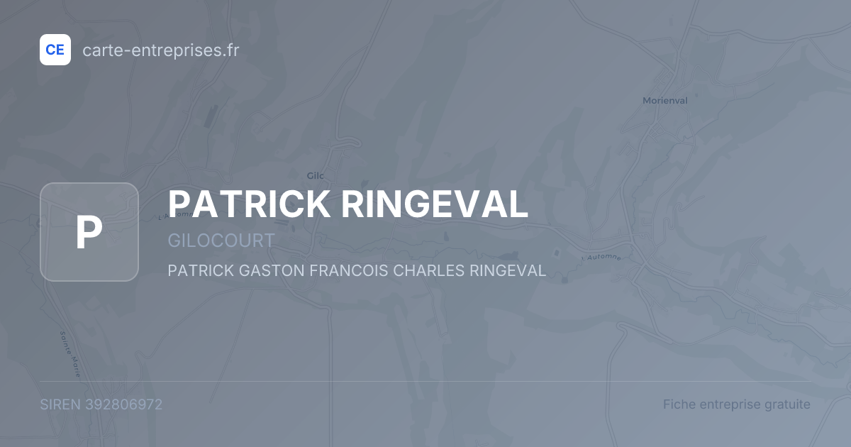 PATRICK RINGEVAL — 392806972 — fiche entreprise
