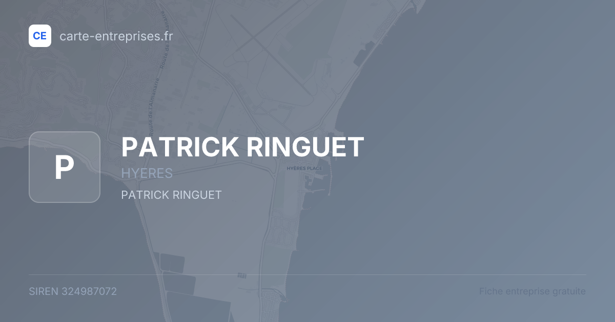PATRICK RINGUET — 324987072 — fiche entreprise
