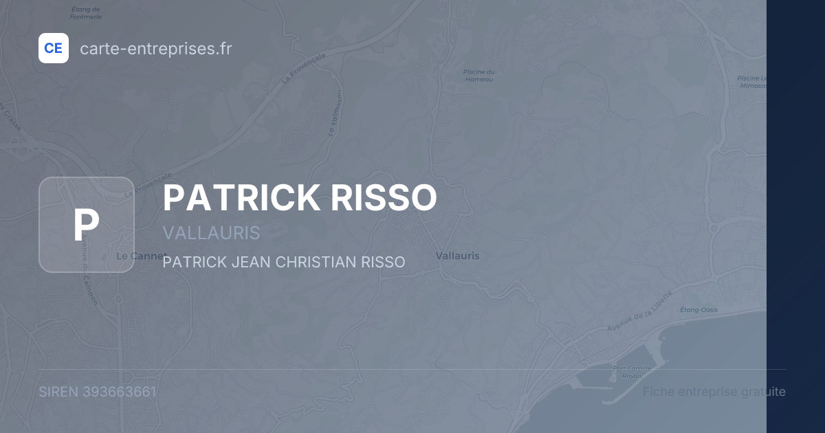 PATRICK RISSO — 393663661 — fiche entreprise