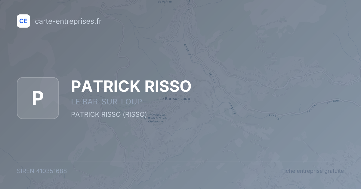 PATRICK RISSO — 410351688 — fiche entreprise