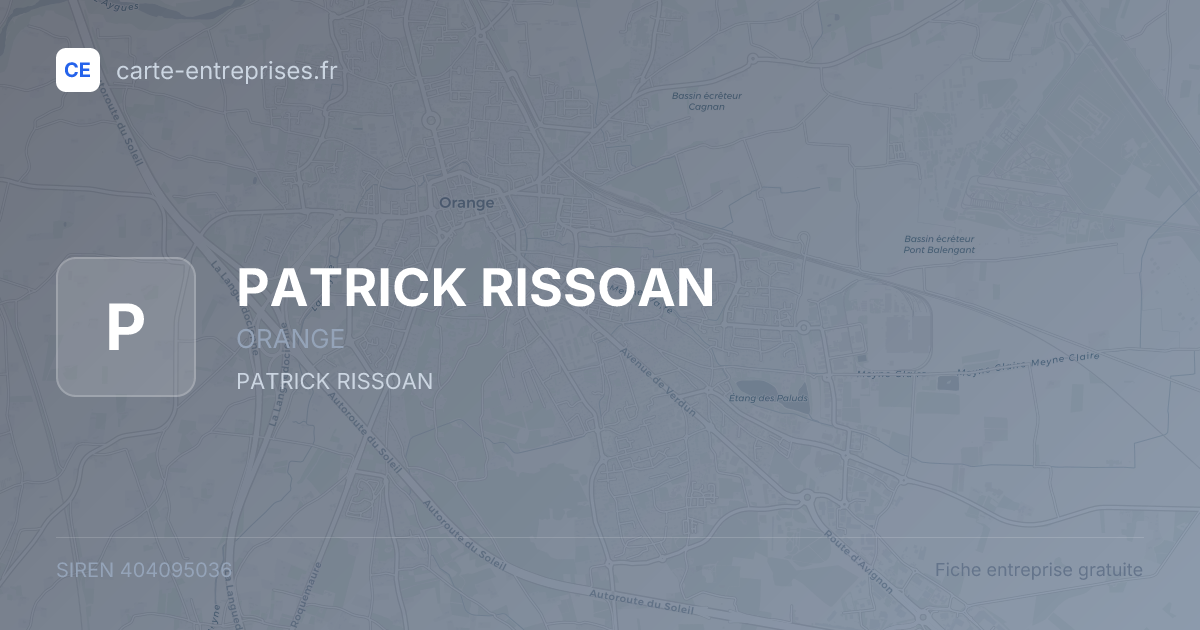 PATRICK RISSOAN — 404095036 — fiche entreprise