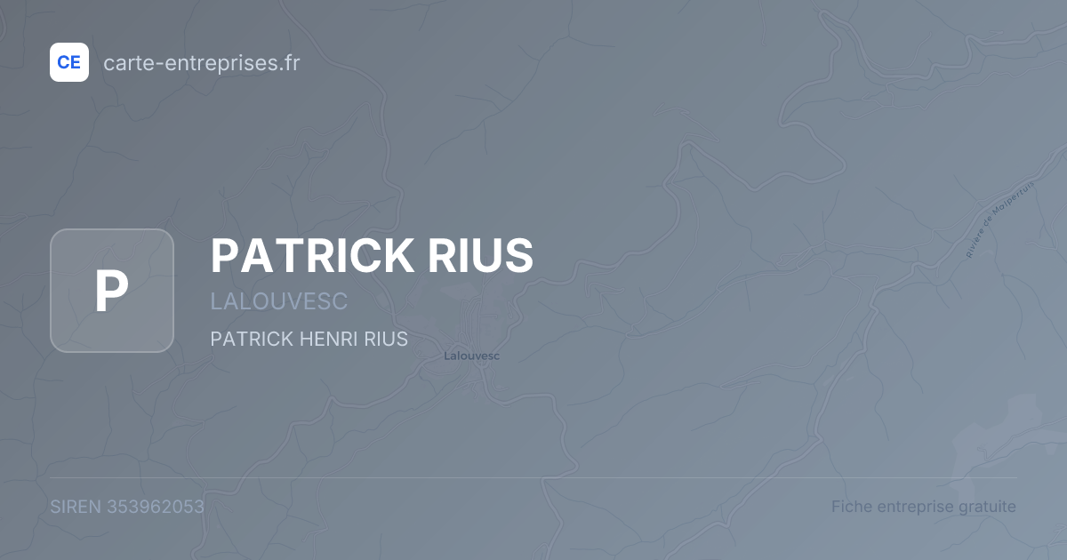 PATRICK RIUS — 353962053 — fiche entreprise
