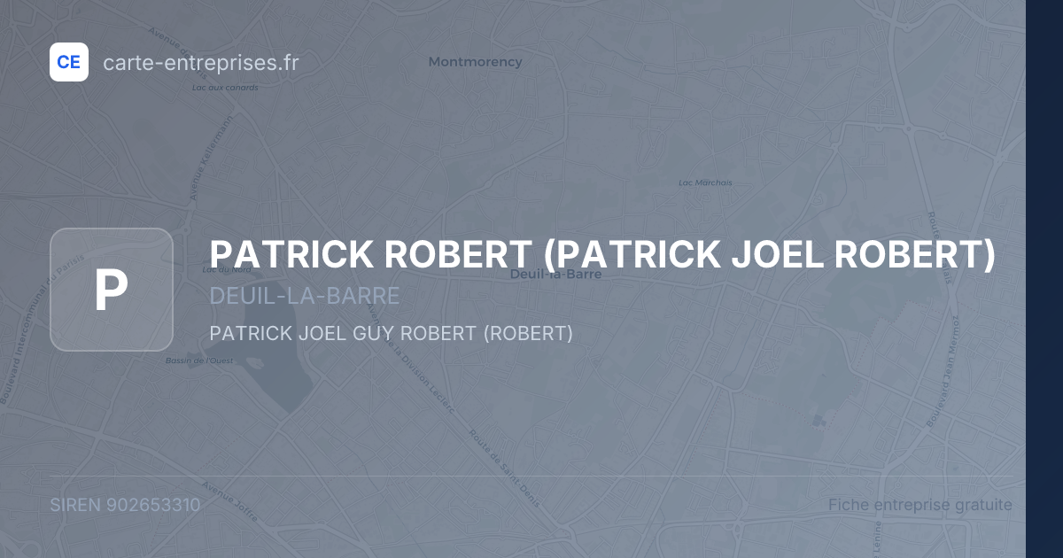 PATRICK ROBERT (PATRICK JOEL ROBERT) — 902653310 — fiche entreprise