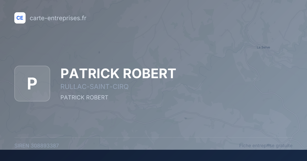 PATRICK ROBERT — 308893387 — fiche entreprise