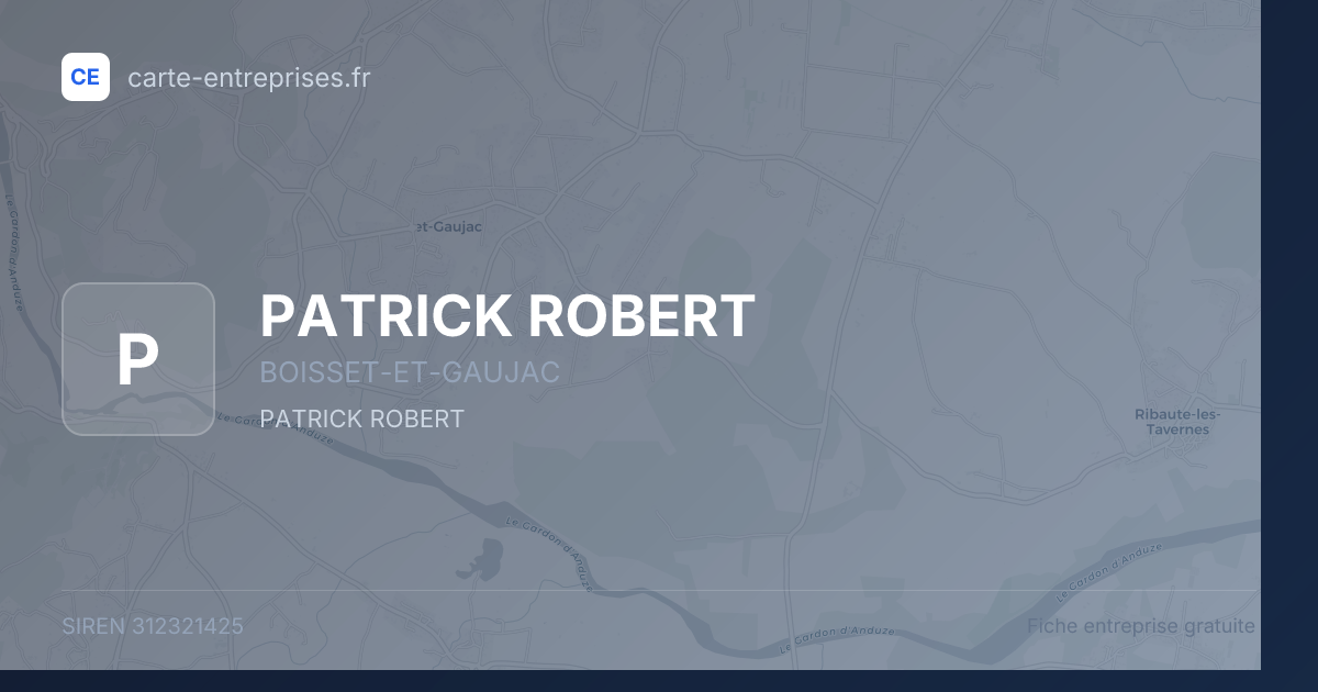 PATRICK ROBERT — 312321425 — fiche entreprise