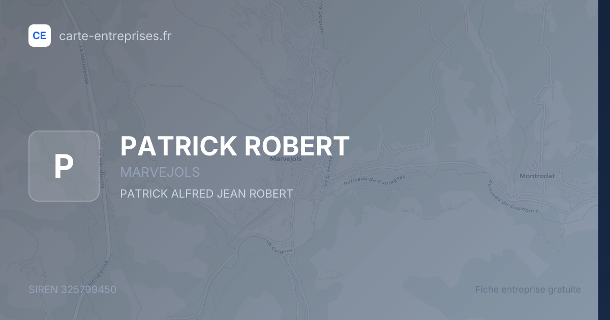 PATRICK ROBERT — 325799450 — fiche entreprise