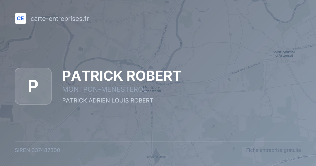 PATRICK ROBERT — 337487300 — fiche entreprise