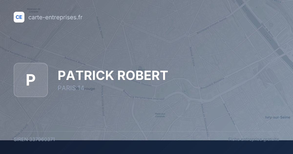 PATRICK ROBERT — 337960371 — fiche entreprise