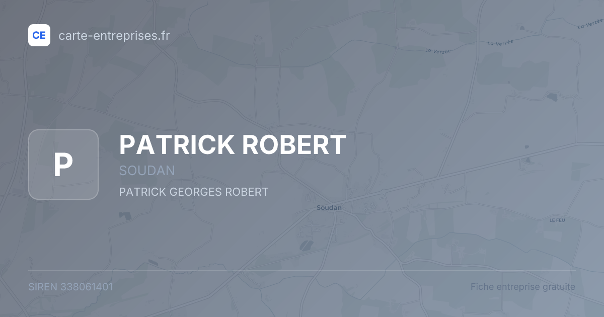 PATRICK ROBERT — 338061401 — fiche entreprise