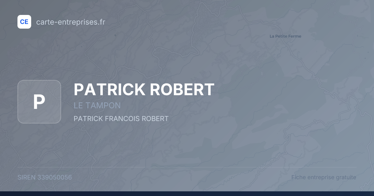 PATRICK ROBERT — 339050056 — fiche entreprise