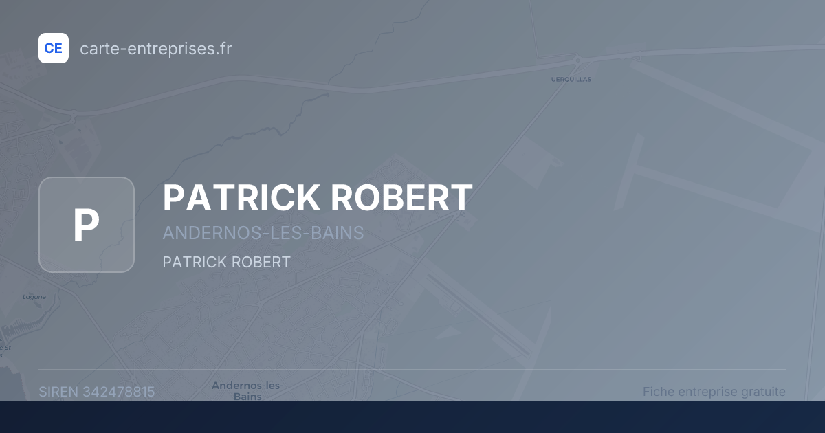 PATRICK ROBERT — 342478815 — fiche entreprise