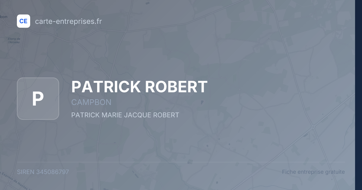 PATRICK ROBERT — 345086797 — fiche entreprise