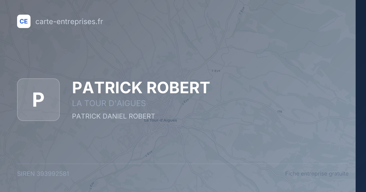 PATRICK ROBERT — 393992581 — fiche entreprise