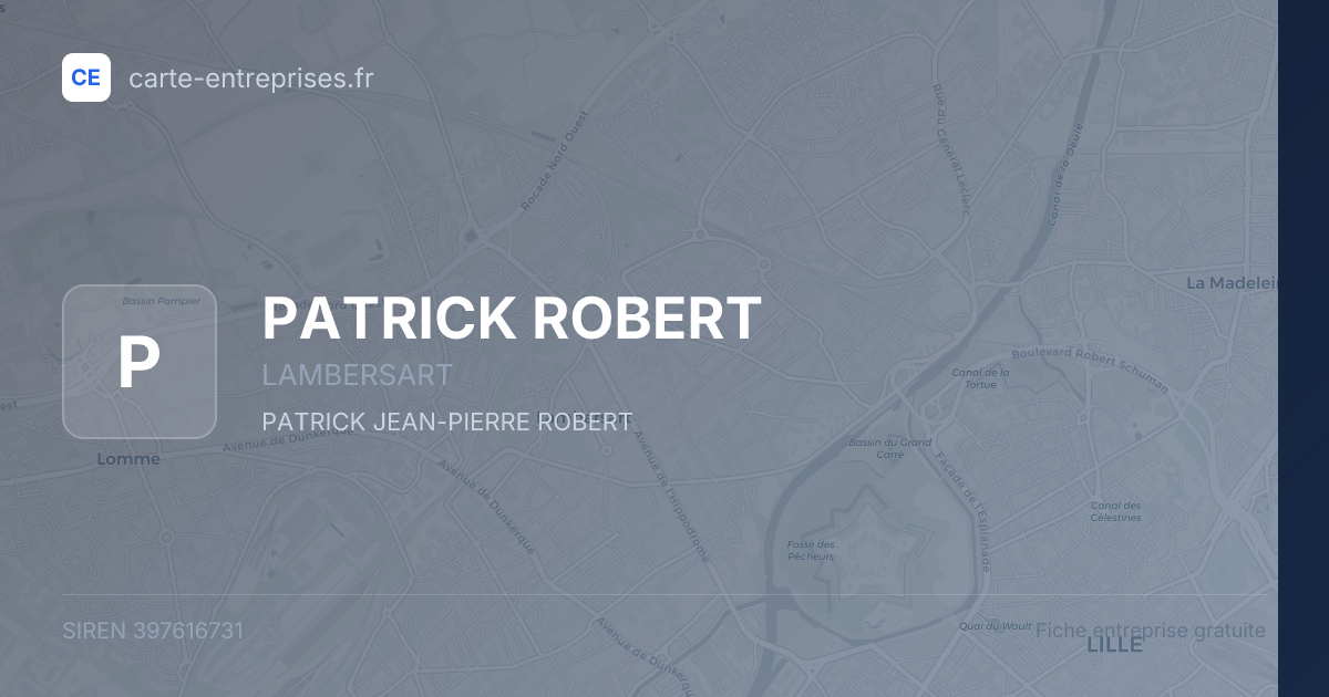PATRICK ROBERT — 397616731 — fiche entreprise