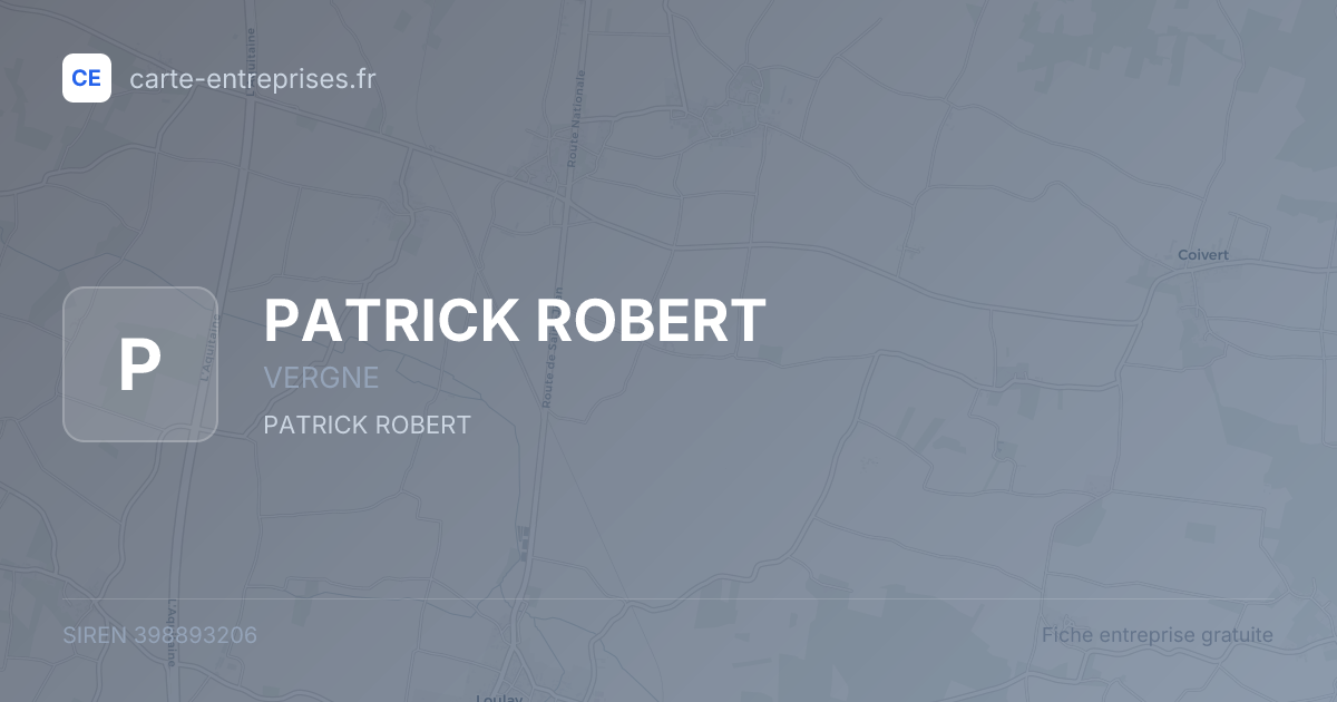 PATRICK ROBERT — 398893206 — fiche entreprise