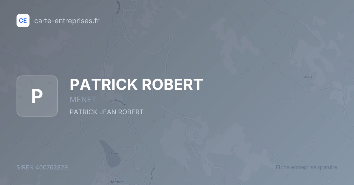 PATRICK ROBERT — 400762829 — fiche entreprise