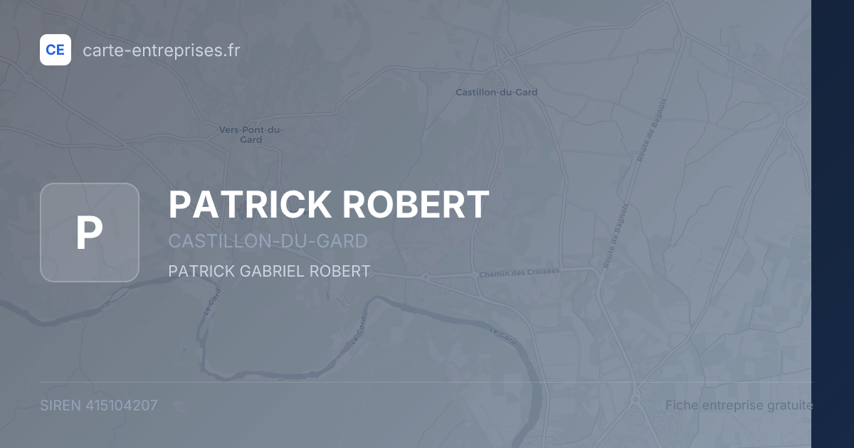 PATRICK ROBERT — 415104207 — fiche entreprise