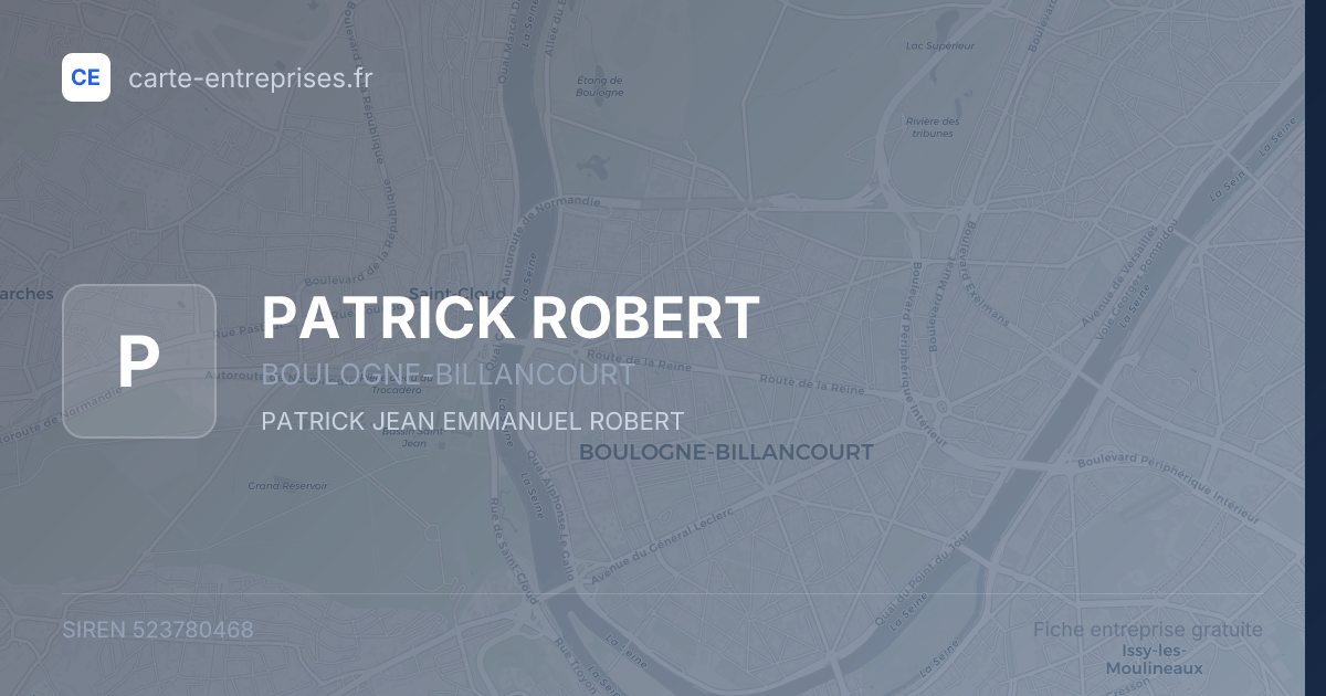 PATRICK ROBERT — 523780468 — fiche entreprise