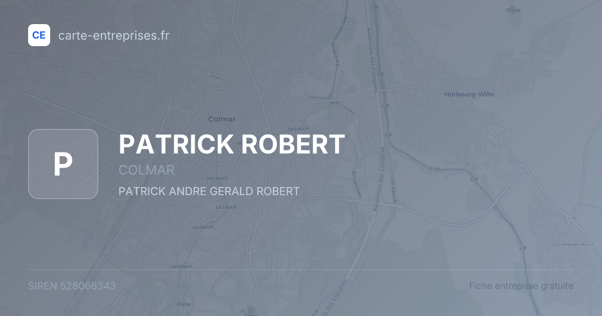 PATRICK ROBERT — 528066343 — fiche entreprise