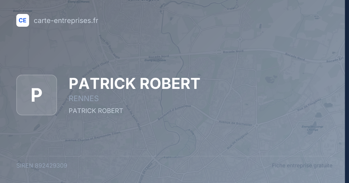 PATRICK ROBERT — 892429309 — fiche entreprise