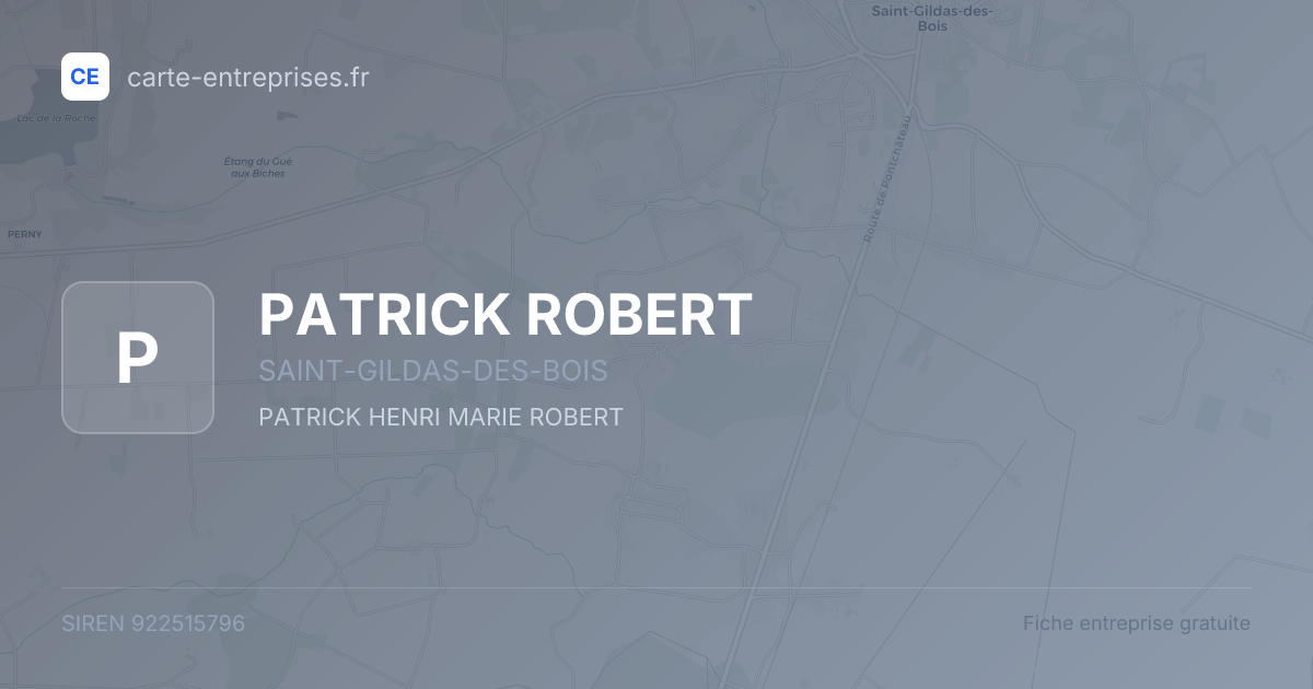 PATRICK ROBERT — 922515796 — fiche entreprise
