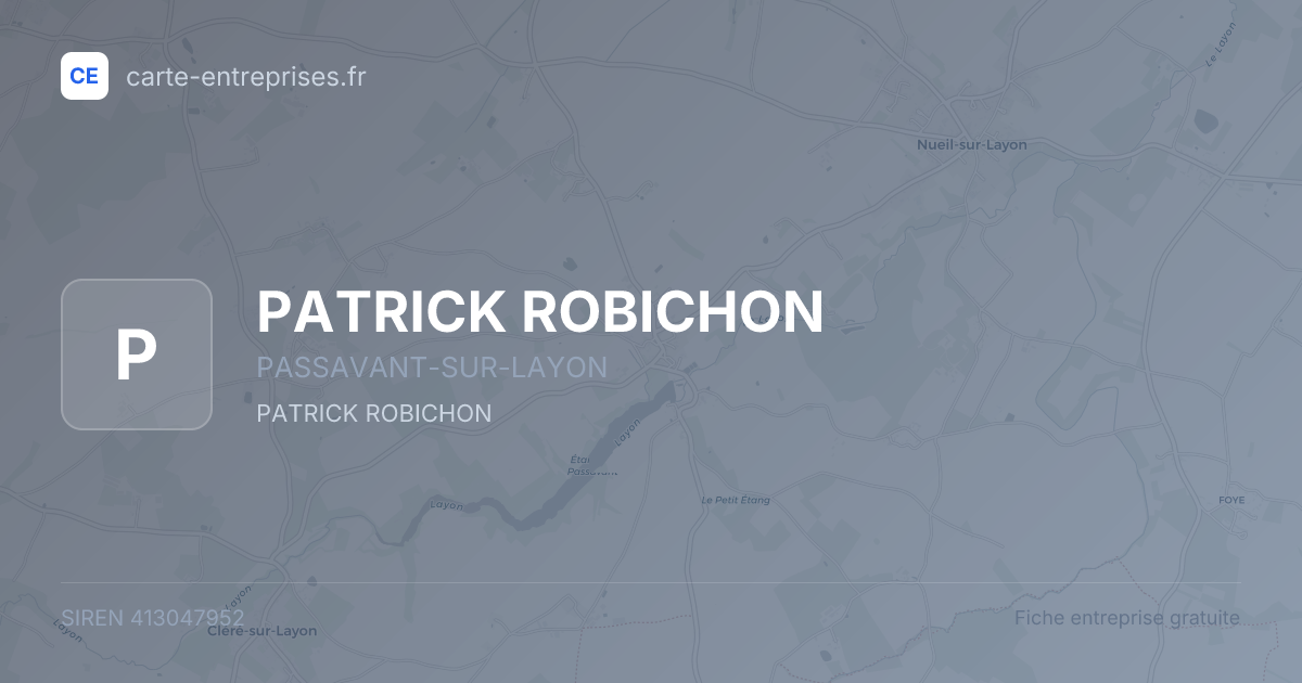 PATRICK ROBICHON — 413047952 — fiche entreprise