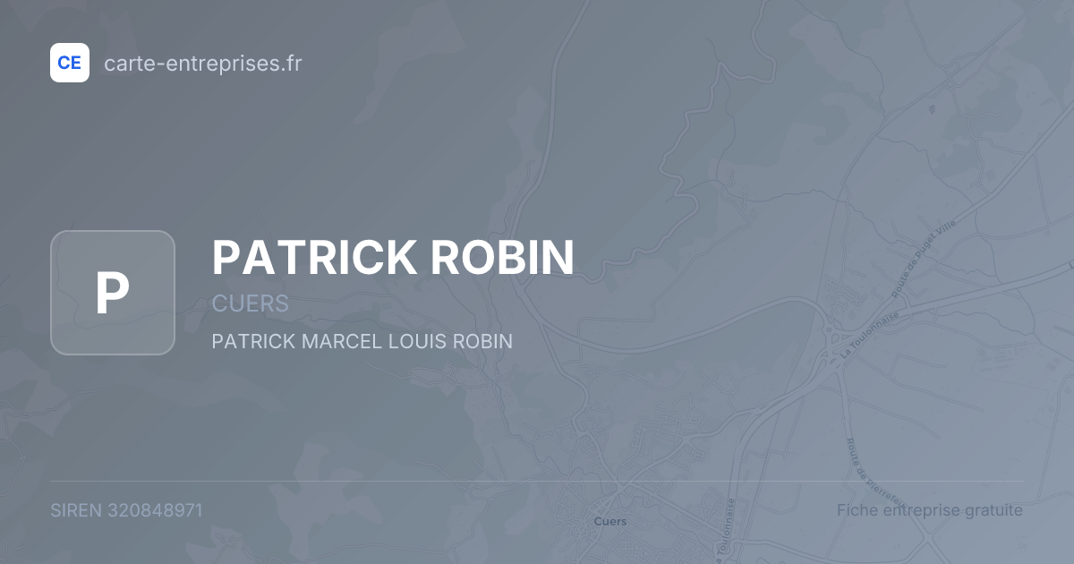 PATRICK ROBIN — 320848971 — fiche entreprise