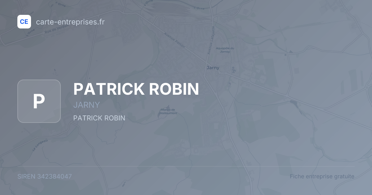 PATRICK ROBIN — 342384047 — fiche entreprise