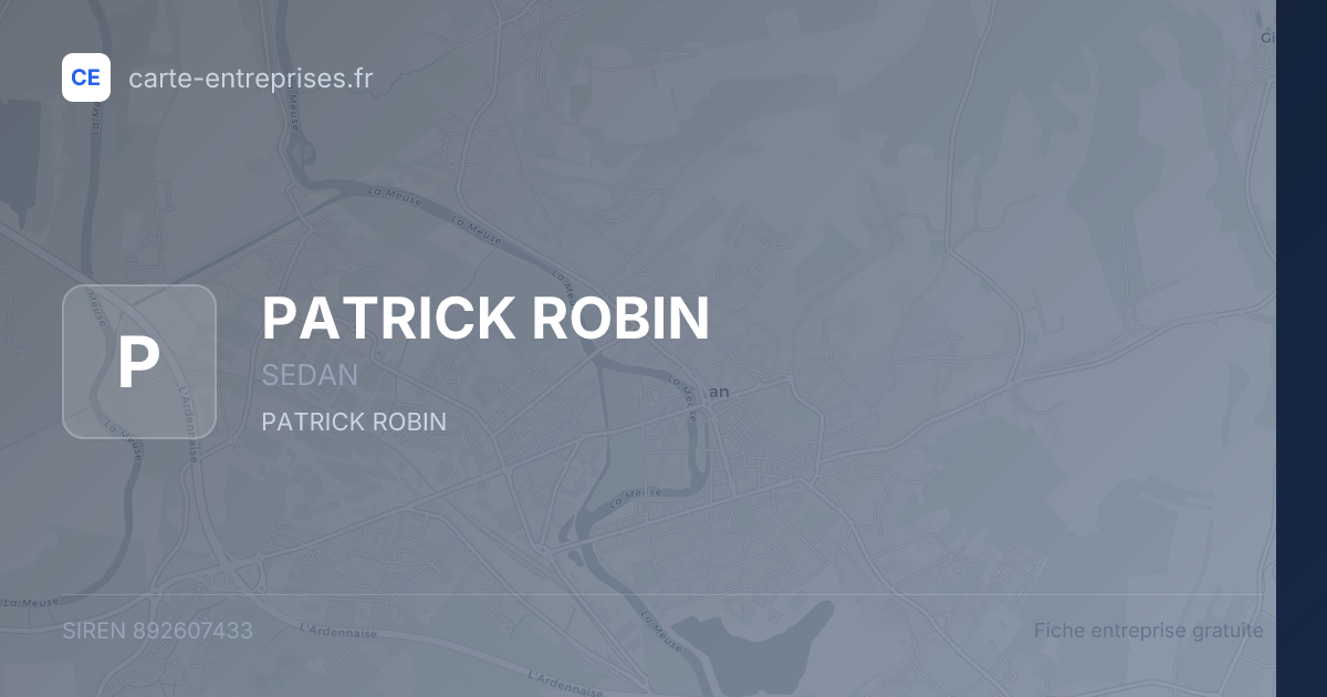 PATRICK ROBIN — 892607433 — fiche entreprise