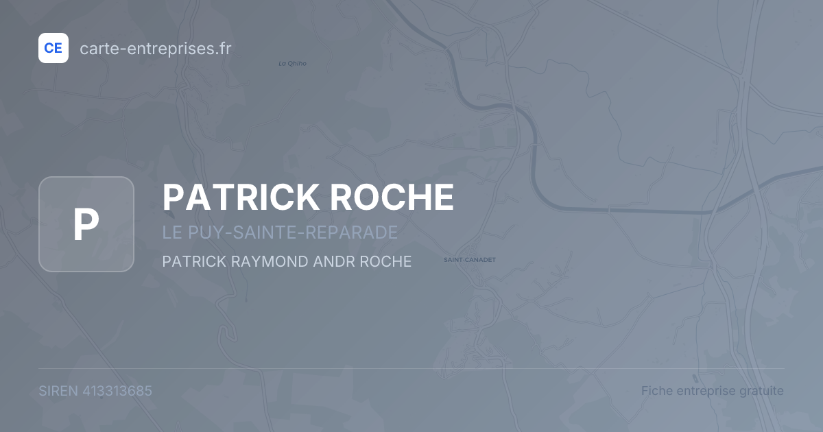 PATRICK ROCHE — 413313685 — fiche entreprise