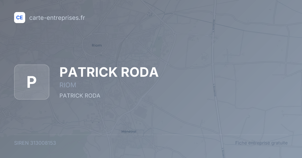 PATRICK RODA — 313008153 — fiche entreprise