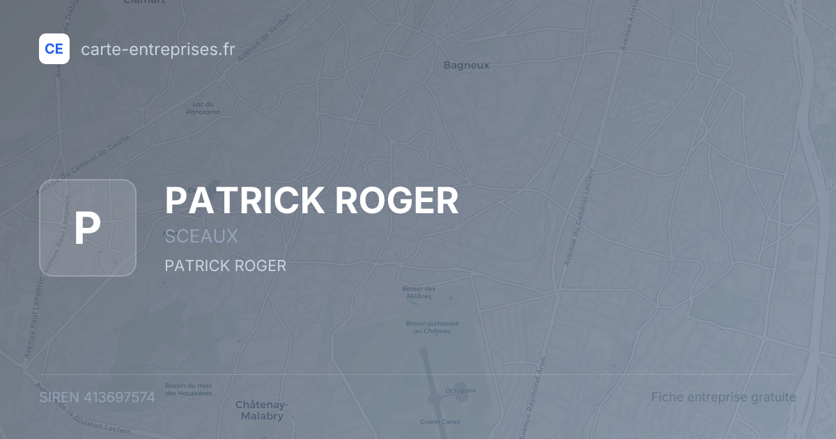 PATRICK ROGER — 413697574 — fiche entreprise