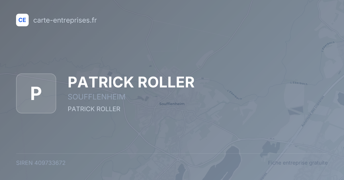 PATRICK ROLLER — 409733672 — fiche entreprise