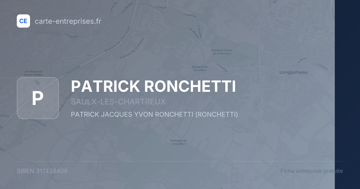 PATRICK RONCHETTI — 317438406 — fiche entreprise