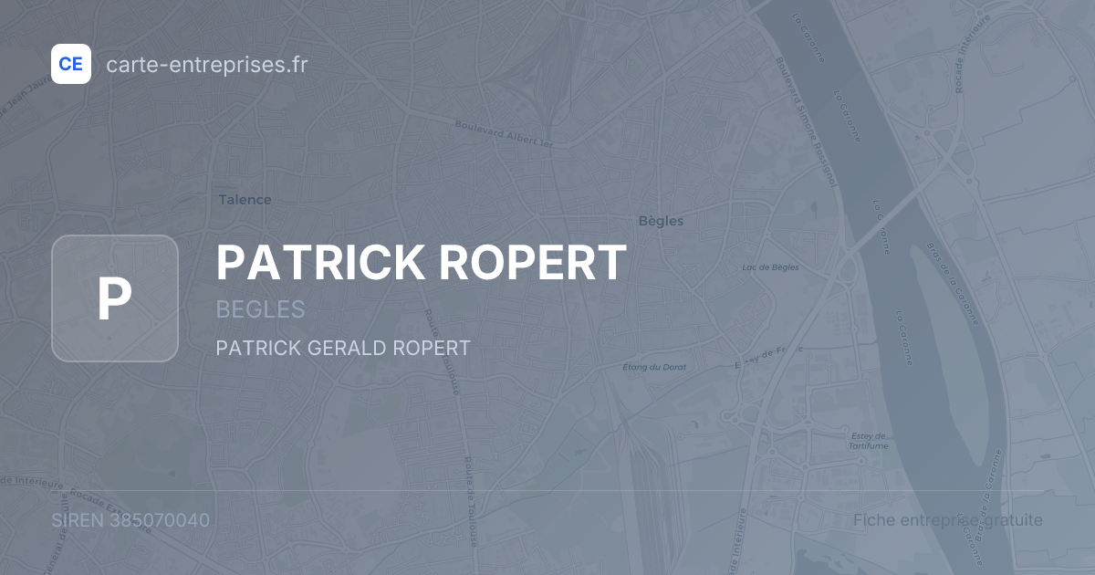 PATRICK ROPERT — 385070040 — fiche entreprise