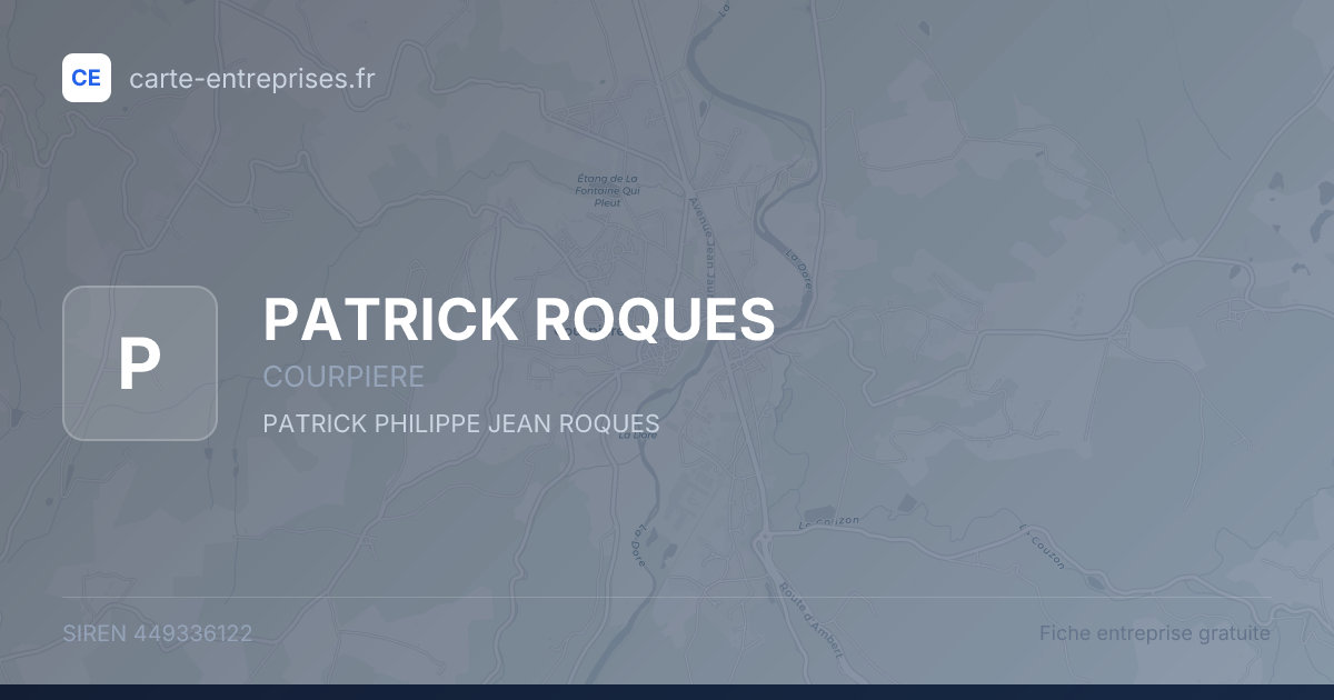 PATRICK ROQUES — 449336122 — fiche entreprise