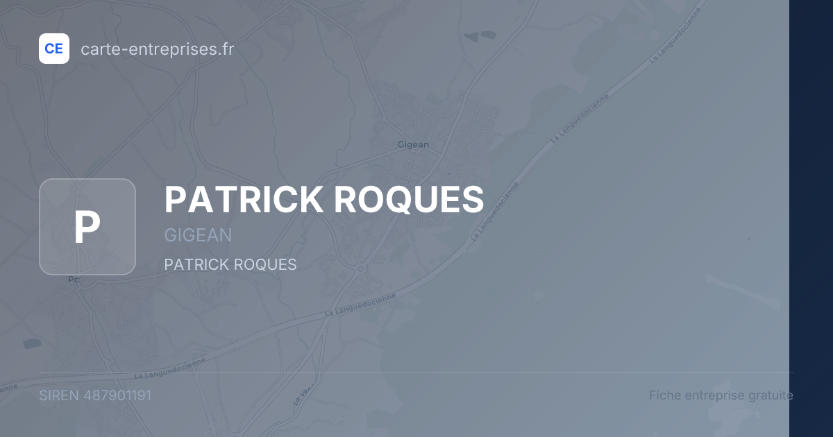 PATRICK ROQUES — 487901191 — fiche entreprise