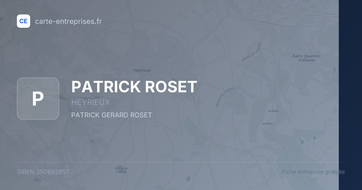 PATRICK ROSET — 350892857 — fiche entreprise