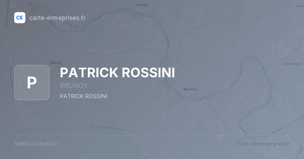 PATRICK ROSSINI — 320848427 — fiche entreprise
