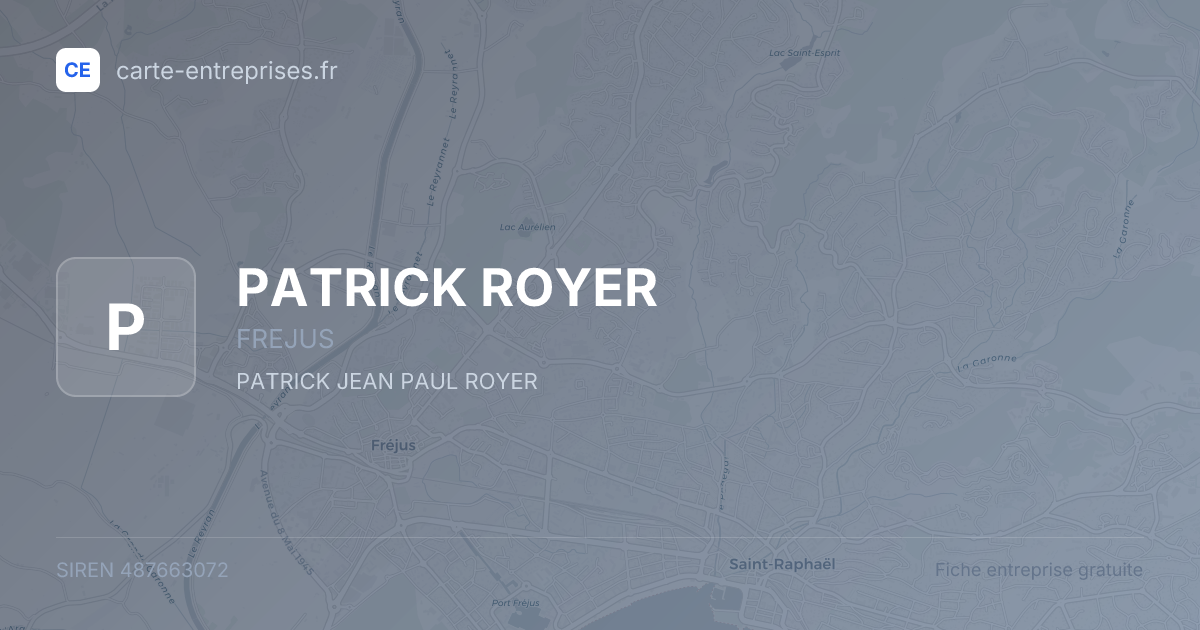 PATRICK ROYER — 487663072 — fiche entreprise