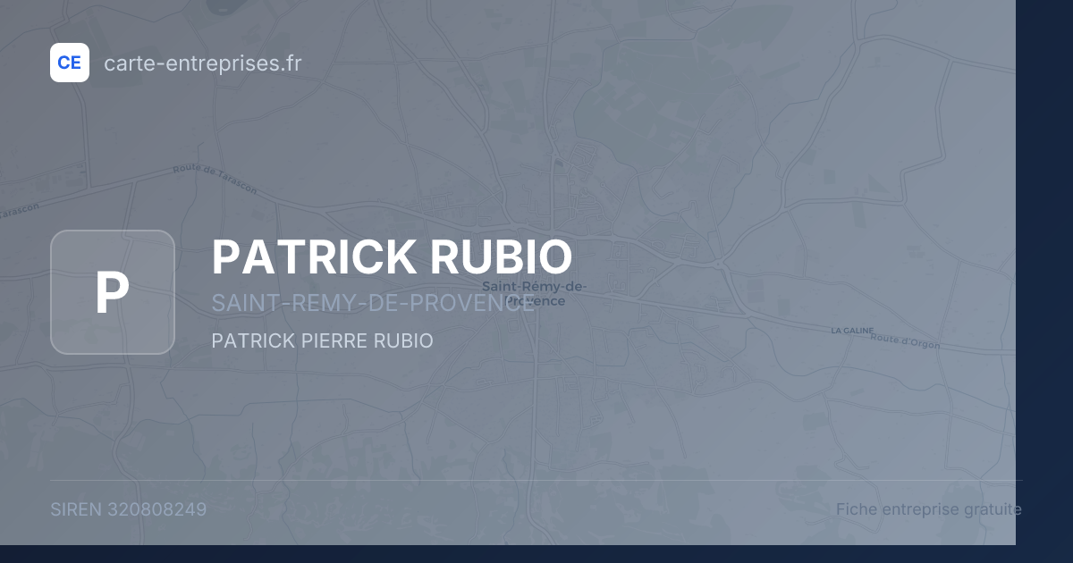 PATRICK RUBIO — 320808249 — fiche entreprise