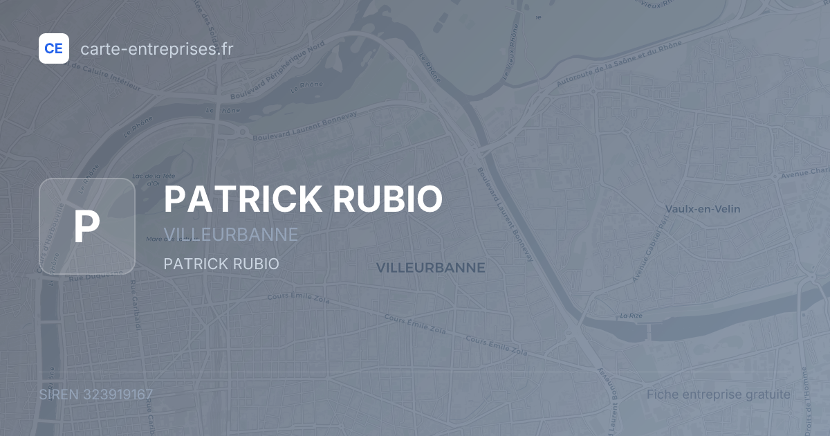 PATRICK RUBIO — 323919167 — fiche entreprise