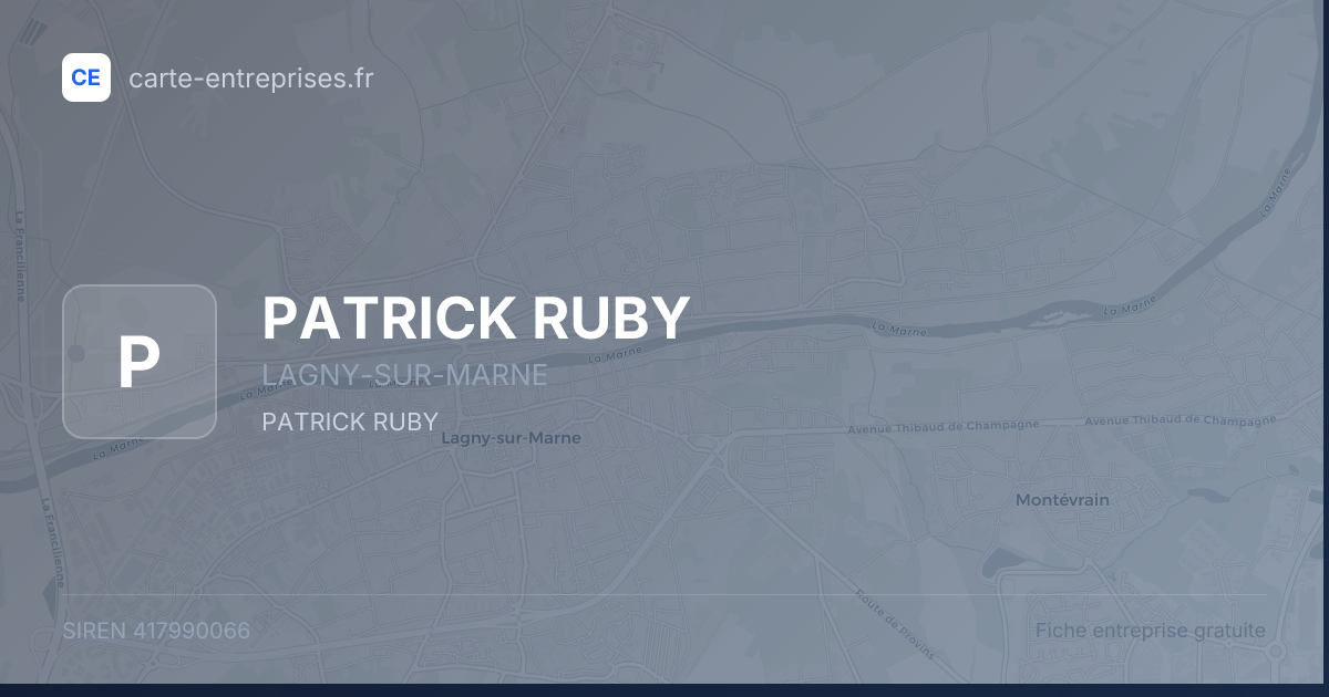 PATRICK RUBY — 417990066 — fiche entreprise