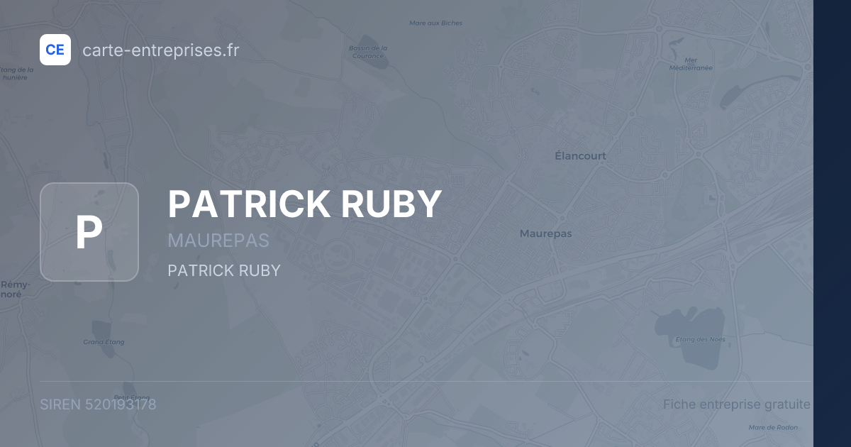 PATRICK RUBY — 520193178 — fiche entreprise