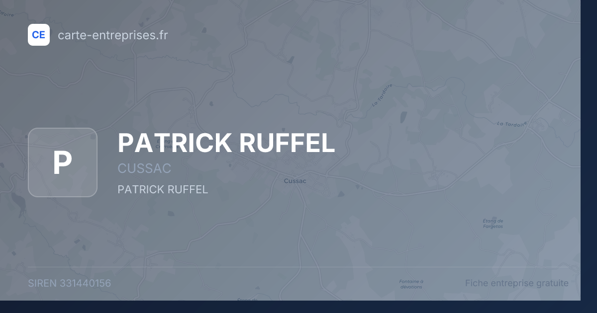 PATRICK RUFFEL — 331440156 — fiche entreprise