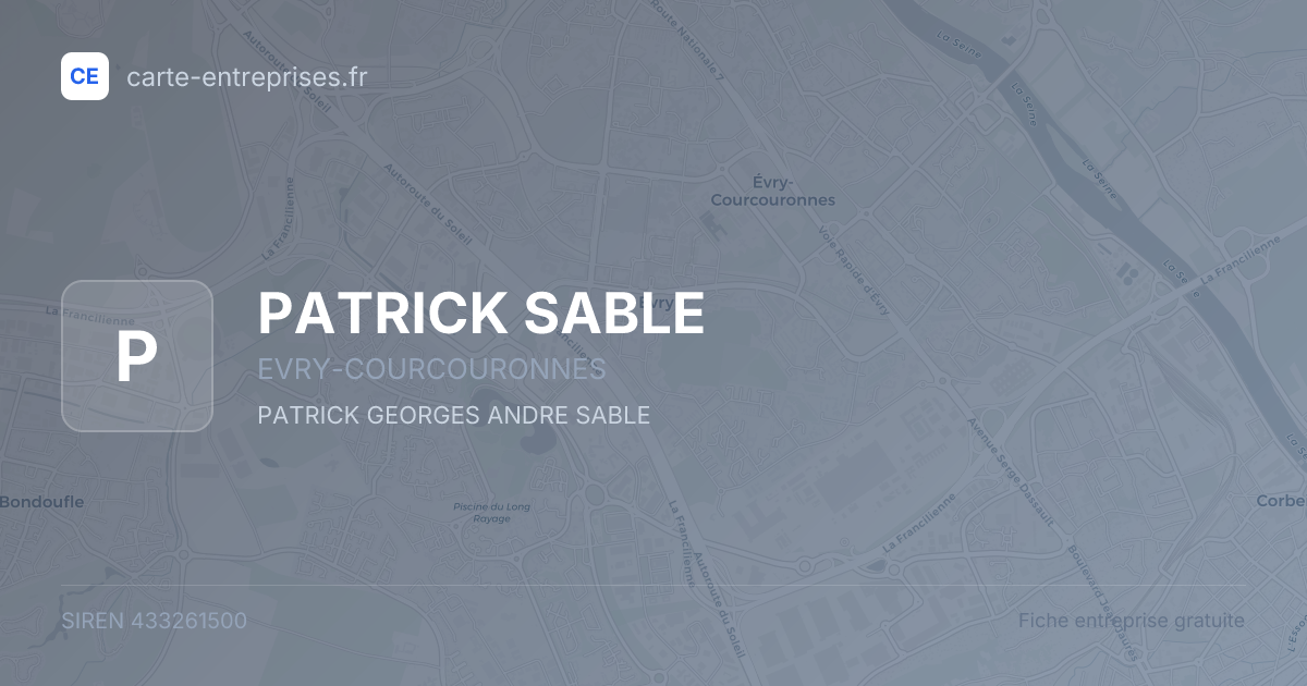 PATRICK SABLE — 433261500 — fiche entreprise
