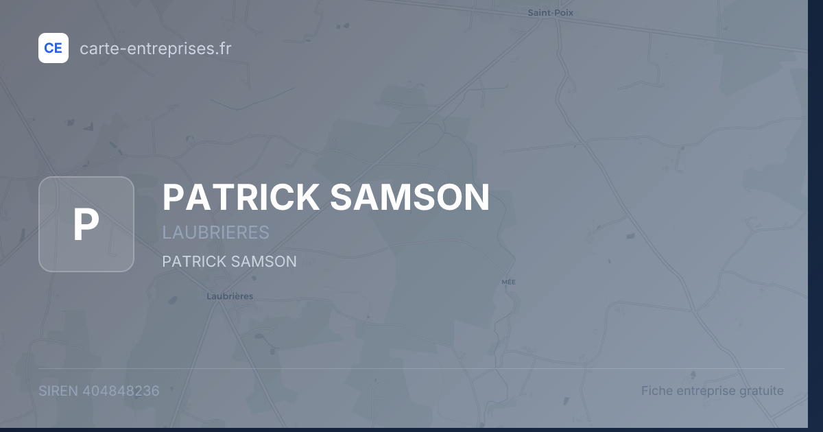 PATRICK SAMSON — 404848236 — fiche entreprise