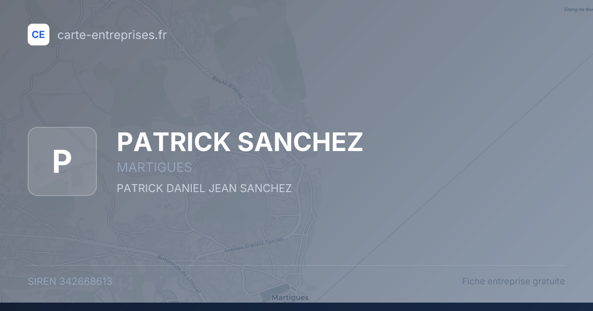 PATRICK SANCHEZ — 342668613 — fiche entreprise