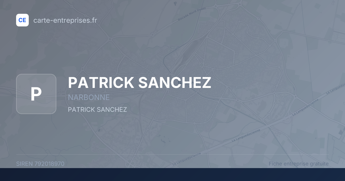 PATRICK SANCHEZ — 792018970 — fiche entreprise