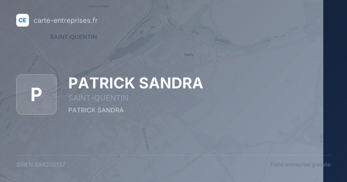 PATRICK SANDRA — 894205137 — fiche entreprise
